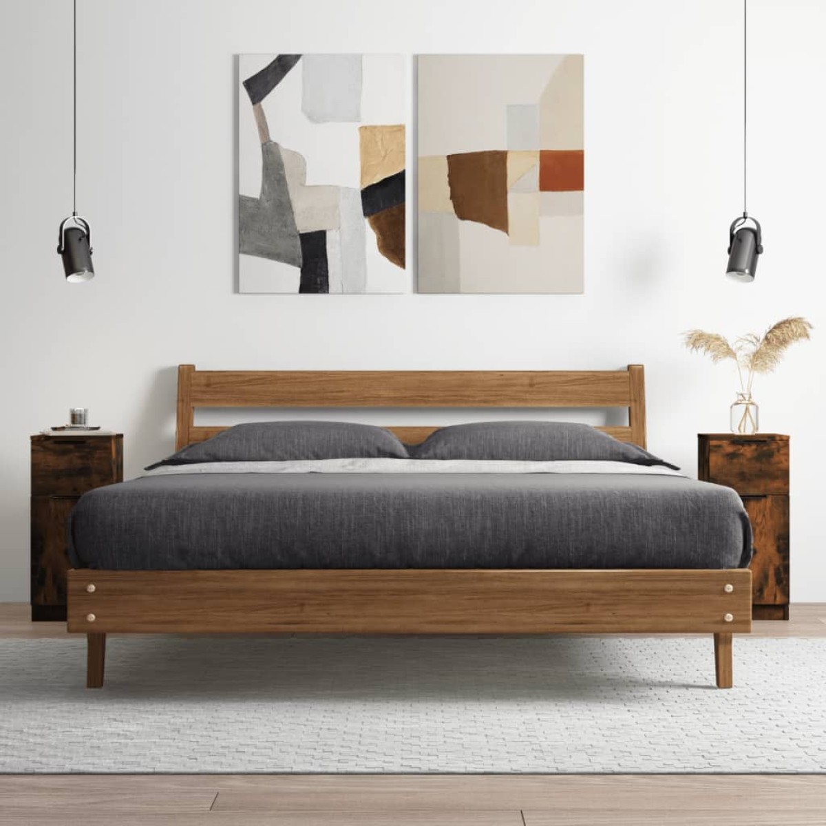 vidaXL Ντουλάπια 2 τεμ. Καπνιστή δρυς 30x30x70 εκ. Επεξεργασμένο Ξύλο