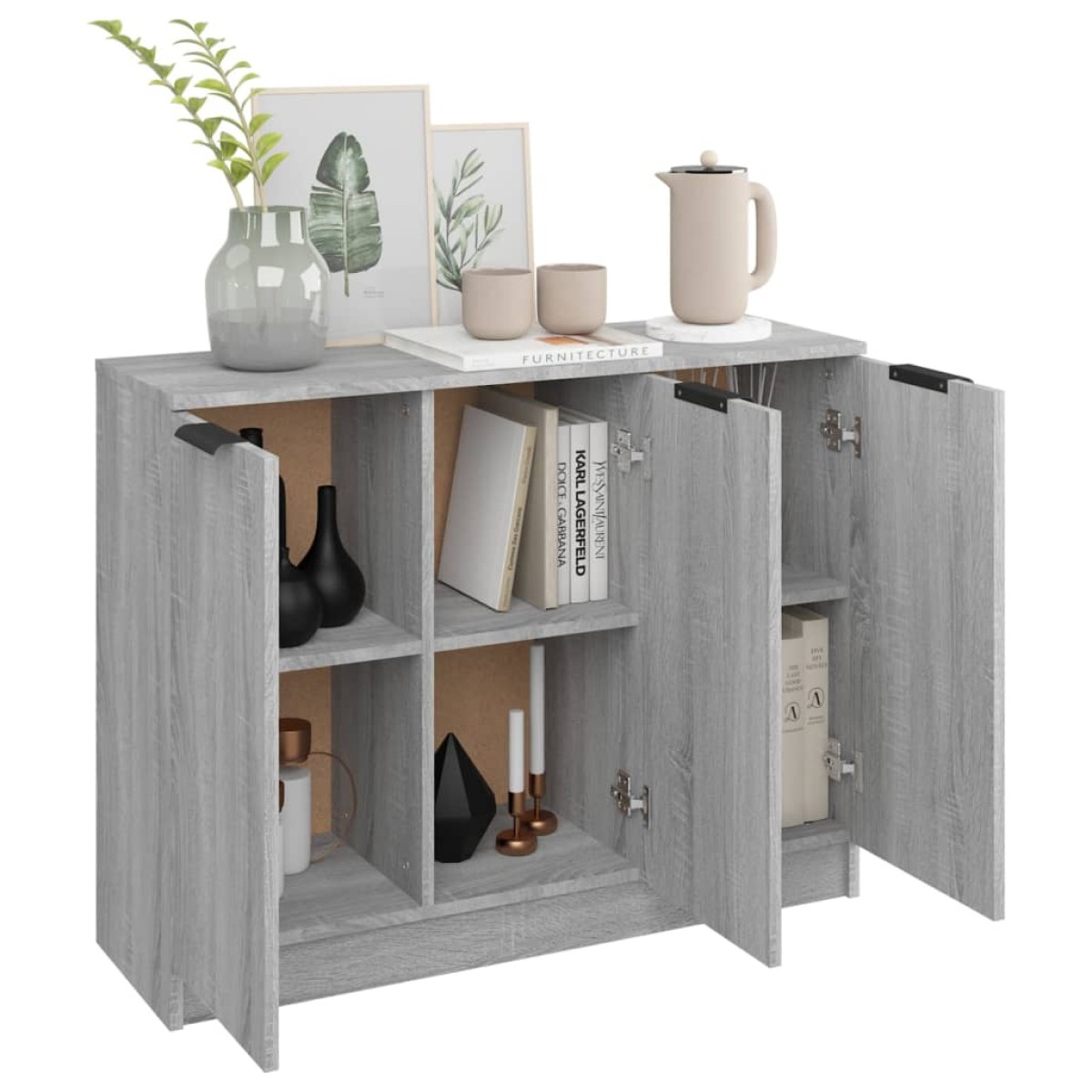 vidaXL Ντουλάπι Γκρι Sonoma 90,5 x 30 x 70 εκ. από Επεξεργασμένο Ξύλο