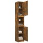 vidaXL Ντουλάπι Μπάνιου Καπνιστή Δρυς 32x34x188,5 εκ. Επεξεργ. Ξύλο