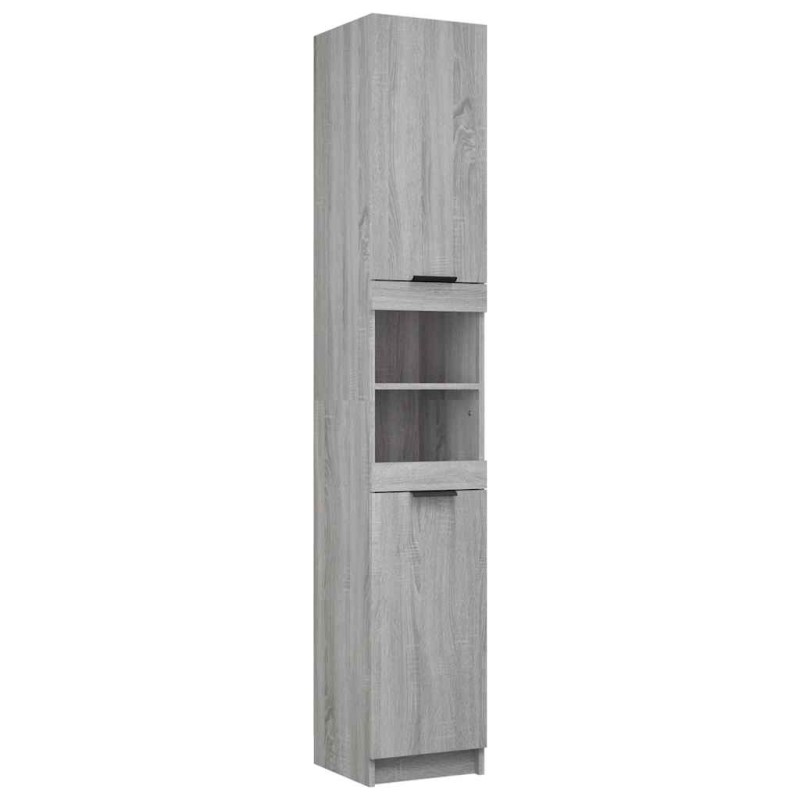 vidaXL Ντουλάπι Μπάνιου Γκρι Sonoma 32x34x188,5 εκ. Επεξεργασμένο Ξύλο