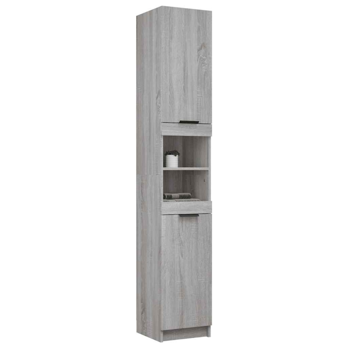 vidaXL Ντουλάπι Μπάνιου Γκρι Sonoma 32x34x188,5 εκ. Επεξεργασμένο Ξύλο