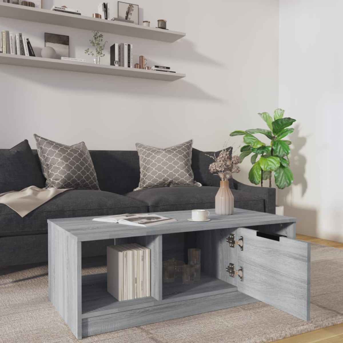 vidaXL Τραπεζάκι Σαλονιού Γκρι Sonoma 102x50x36 εκ. Επεξεργασμένο Ξύλο
