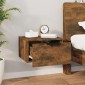 vidaXL Κομοδίνα Επιτοίχια 2 τεμ. Καπνιστή Δρυς 34 x 30 x 20 εκ.
