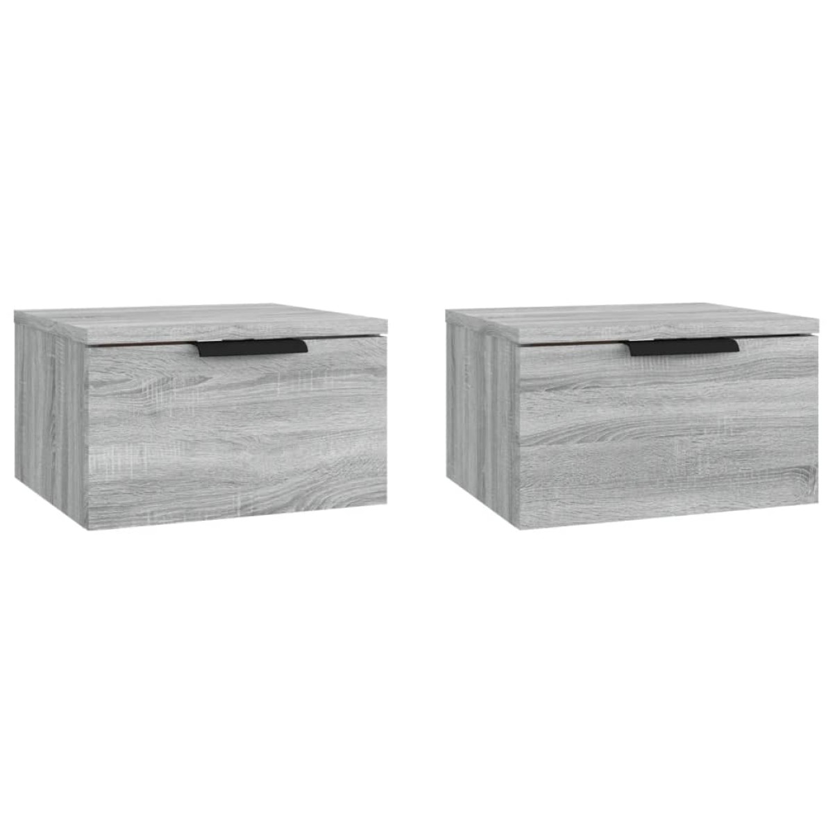 vidaXL Κομοδίνα Επιτοίχια 2 τεμ. Γκρι Sonoma 34x30x20 εκ.