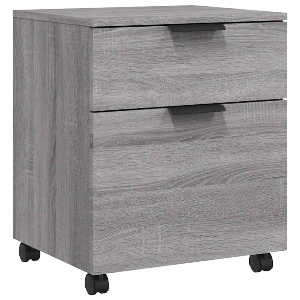 vidaXL Αρχειοθήκη Φορητή Γκρι sonoma45x38x54 εκ. Επεξ. Ξύλο με Ρόδες