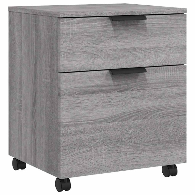 vidaXL Αρχειοθήκη Φορητή Γκρι sonoma45x38x54 εκ. Επεξ. Ξύλο με Ρόδες