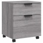vidaXL Αρχειοθήκη Φορητή Γκρι sonoma45x38x54 εκ. Επεξ. Ξύλο με Ρόδες