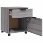 vidaXL Αρχειοθήκη Φορητή Γκρι sonoma45x38x54 εκ. Επεξ. Ξύλο με Ρόδες