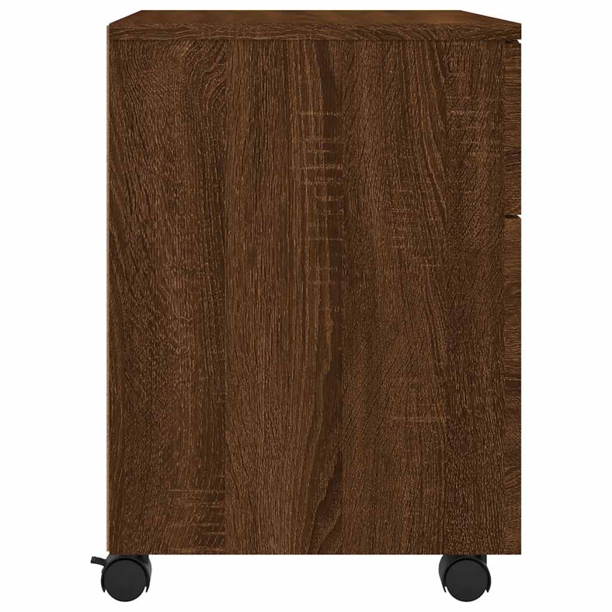 vidaXL Αρχειοθήκη Φορητή Καφέ Δρυς 45x38x54 εκ. Επεξ. Ξύλο με Ρόδες