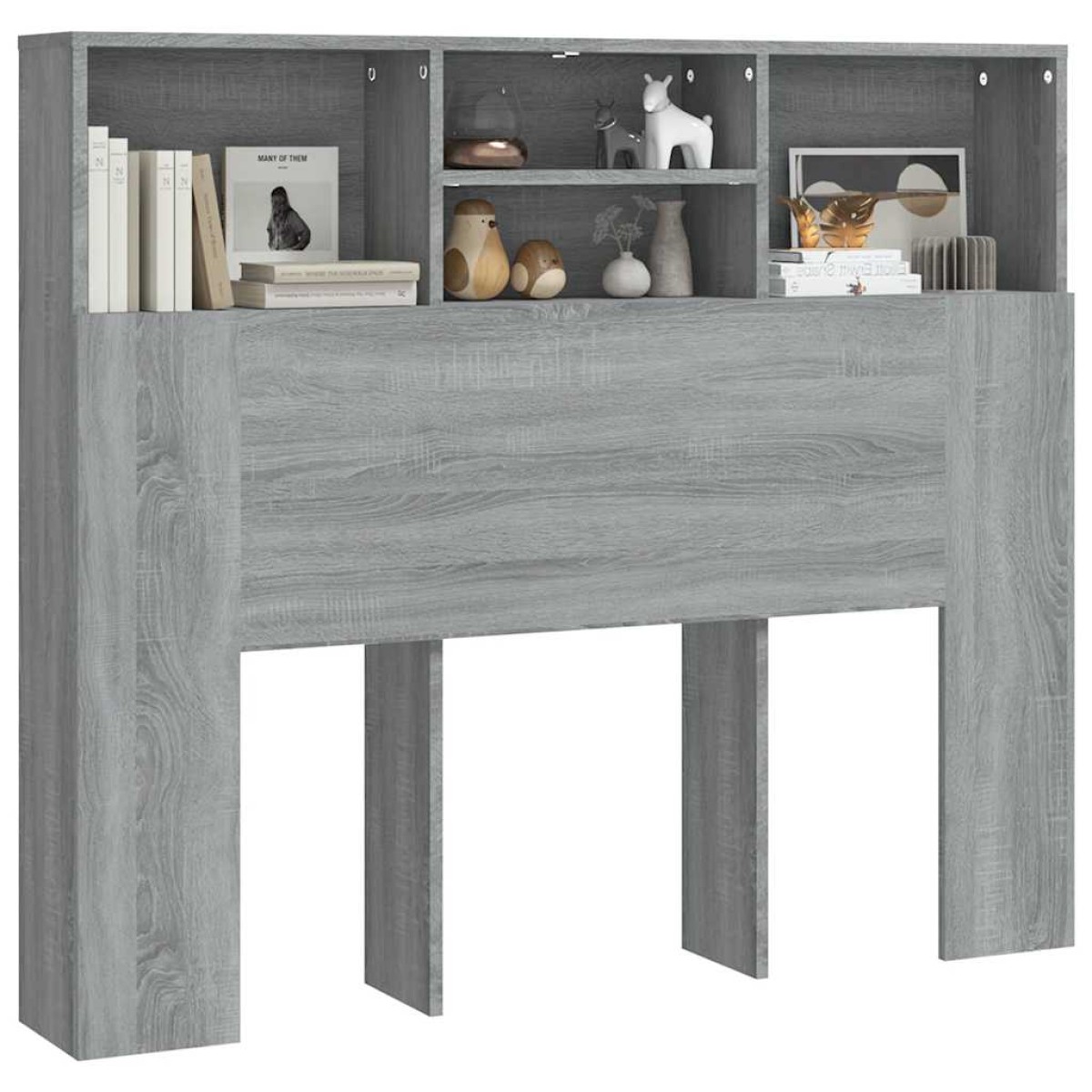 vidaXL Κεφαλάρι Με Αποθηκευτικό Χώρο Γκρι Sonoma 120x19x103,5 εκ.