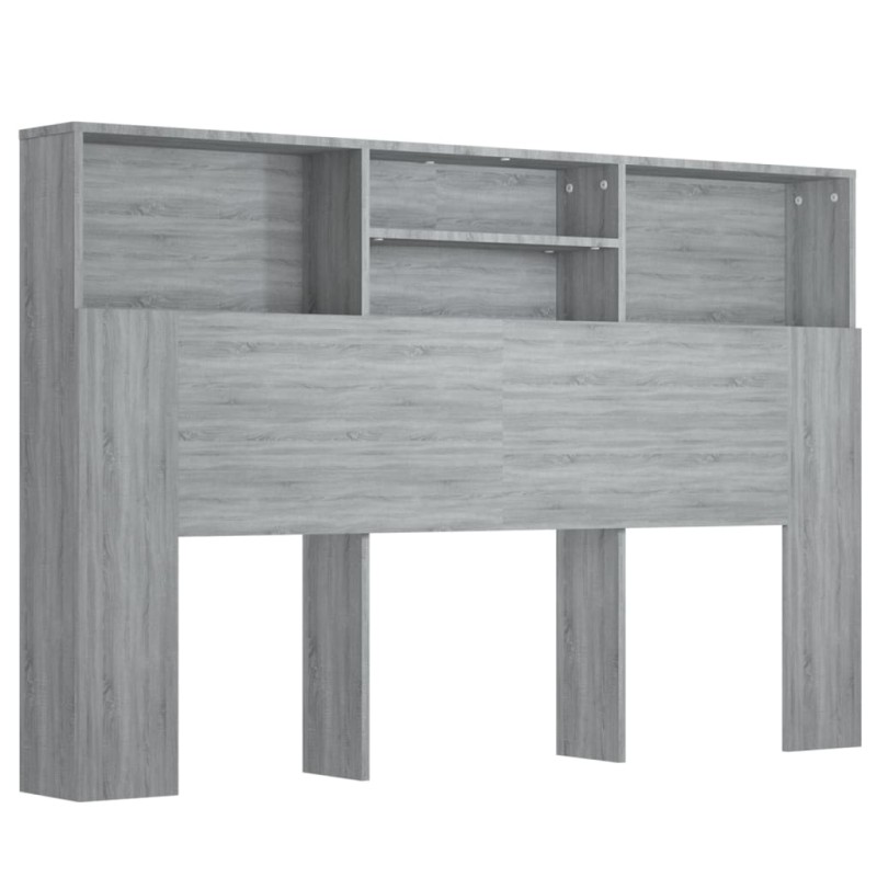 vidaXL Κεφαλάρι Με Αποθηκευτικό Χώρο Γκρι Sonoma 160 x 19 x 103,5 εκ.