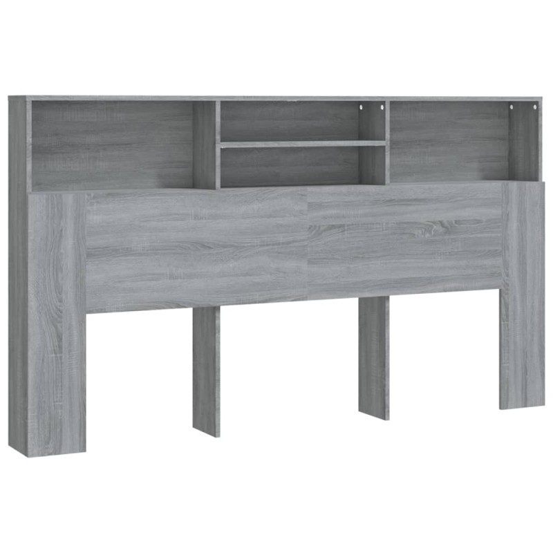 vidaXL Κεφαλάρι Με Αποθηκευτικό Χώρο Γκρι Sonoma 180 x 19 x 103,5 εκ.