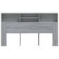 vidaXL Κεφαλάρι Με Αποθηκευτικό Χώρο Γκρι Sonoma 180 x 19 x 103,5 εκ.