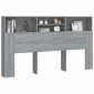 vidaXL Κεφαλάρι Με Αποθηκευτικό Χώρο Γκρι Sonoma 180 x 19 x 103,5 εκ.
