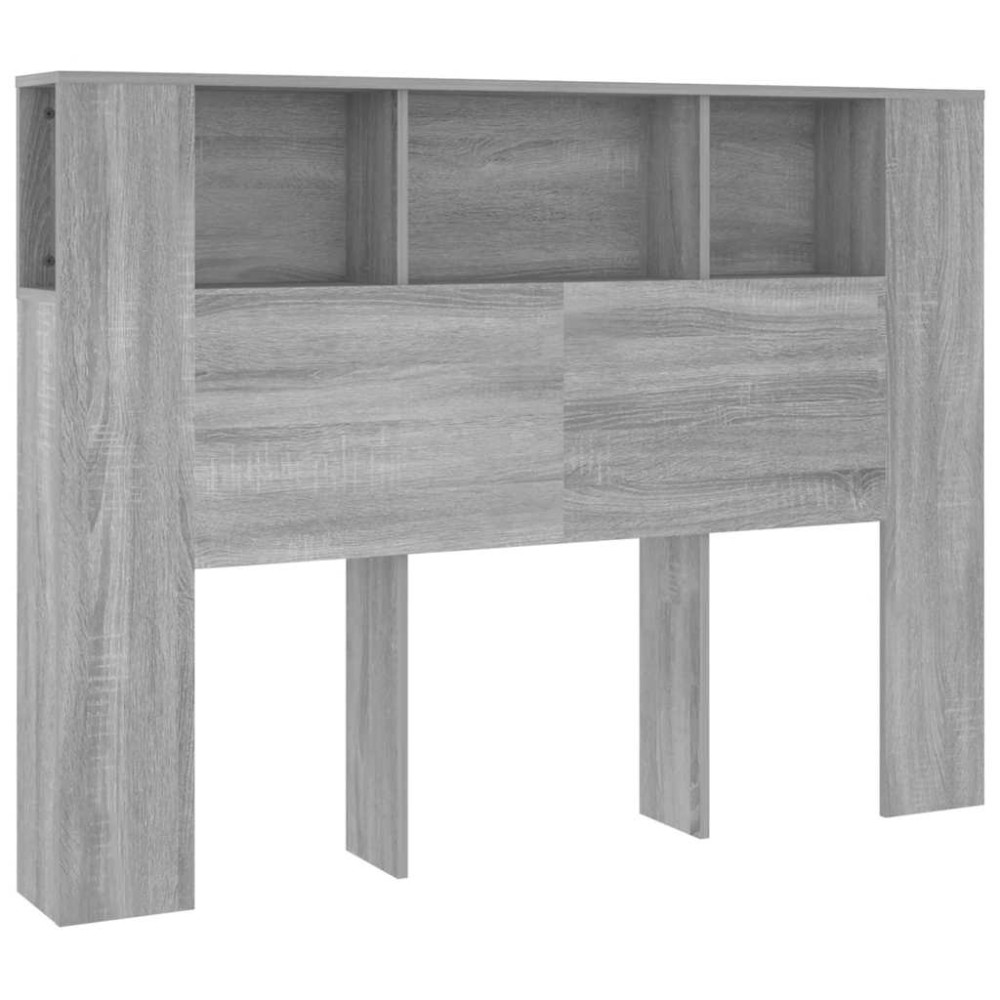 vidaXL Κεφαλάρι Με Αποθηκευτικό Χώρο Γκρι Sonoma 140x18,5x104,5 εκ.