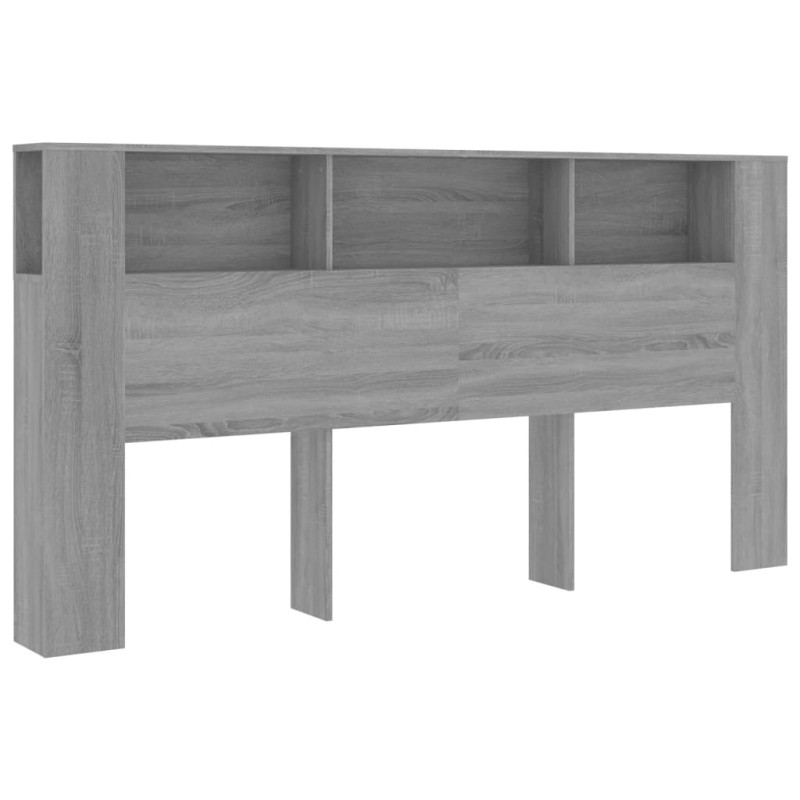 vidaXL Κεφαλάρι Με Αποθηκευτικό Χώρο Γκρι Sonoma 200x18,5x104,5 εκ.