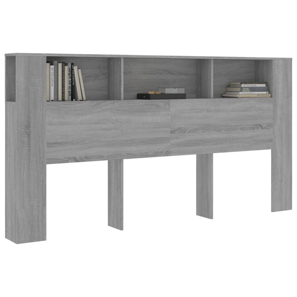 vidaXL Κεφαλάρι Με Αποθηκευτικό Χώρο Γκρι Sonoma 200x18,5x104,5 εκ.