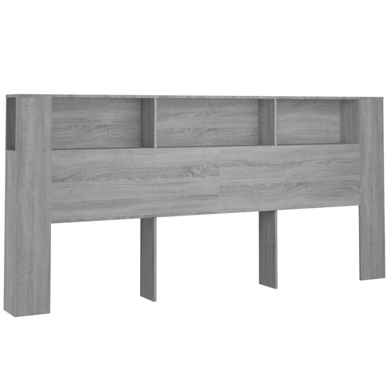 vidaXL Κεφαλάρι Με Αποθηκευτικό Χώρο Γκρι Sonoma 220x18,5x104,5 εκ.