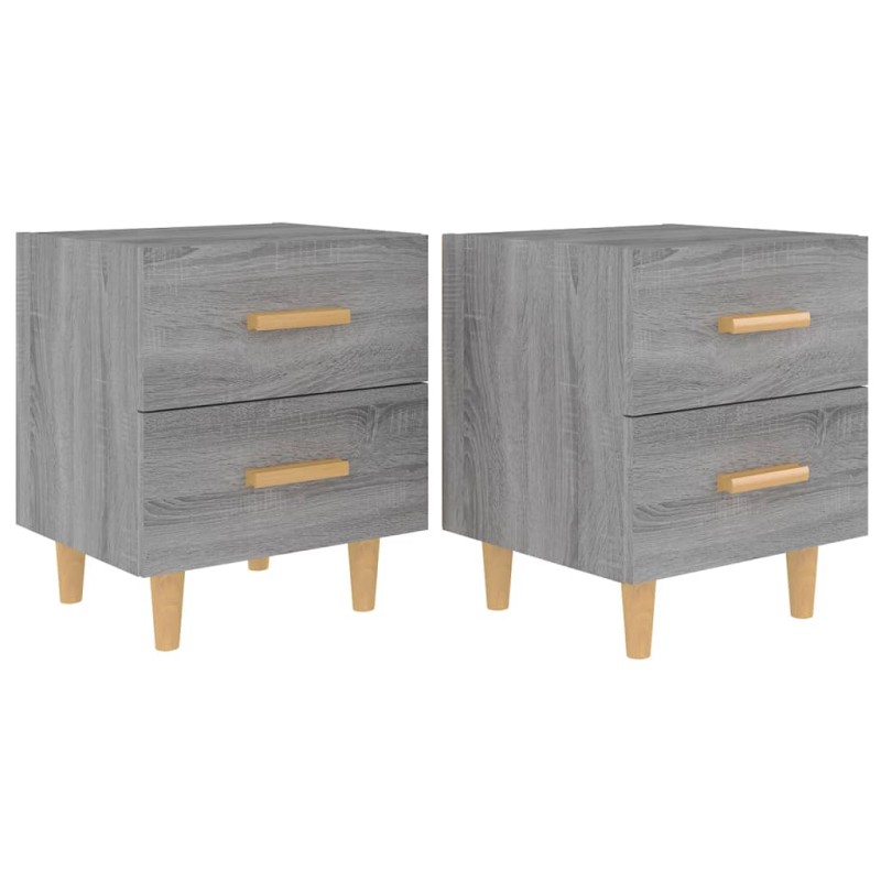 vidaXL Κομοδίνα 2 τεμ. Γκρι Sonoma 40 x 35 x 47,5 εκ.