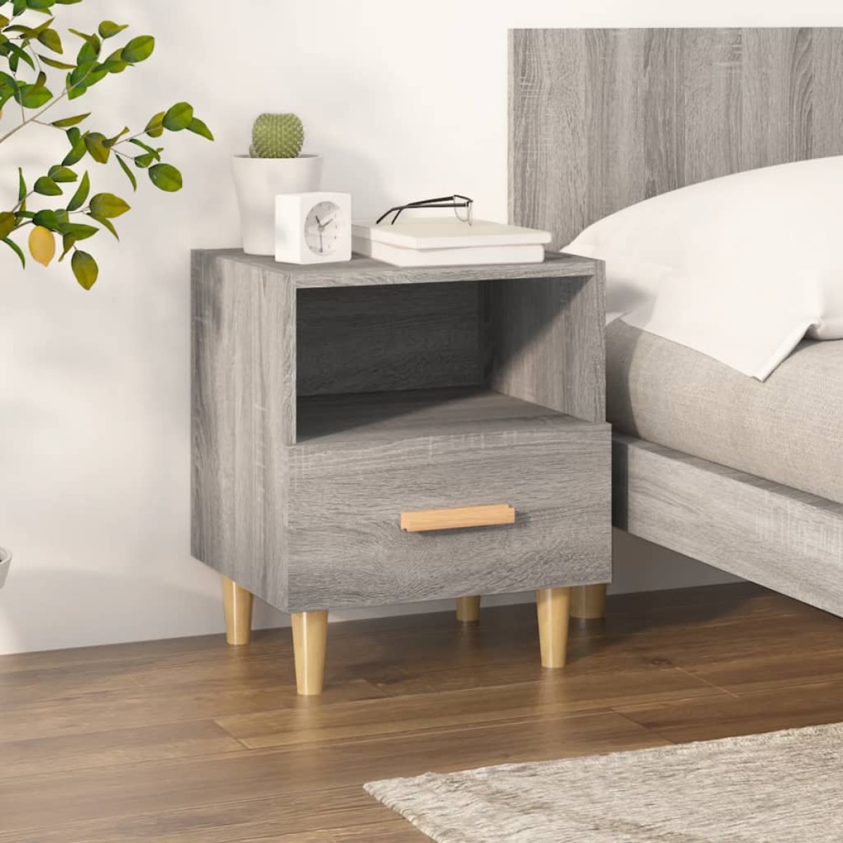 vidaXL Κομοδίνο Γκρι Sonoma 40 x 35 x 47 εκ.