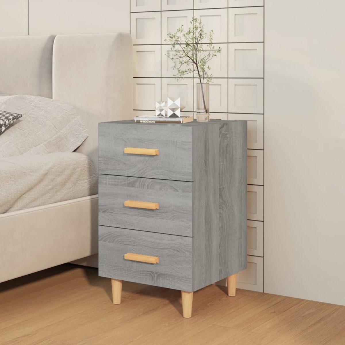 vidaXL Κομοδίνο Γκρι Sonoma 40 x 40 x 66 εκ. από Επεξεργασμένο Ξύλο