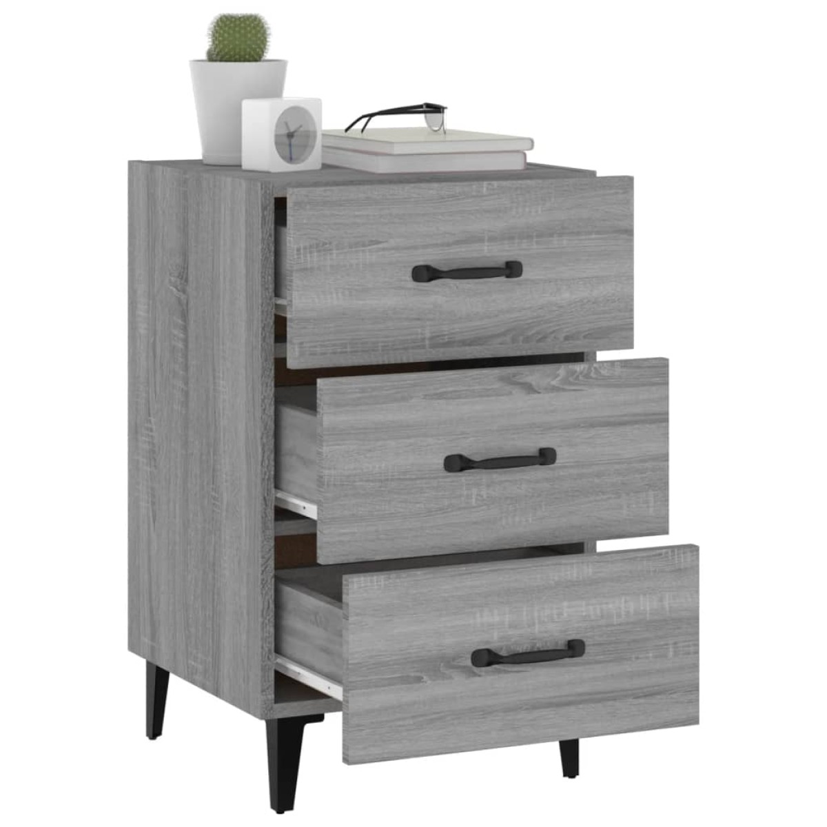 vidaXL Κομοδίνο Γκρι Sonoma 40 x 40 x 66 εκ. από Επεξεργασμένο Ξύλο