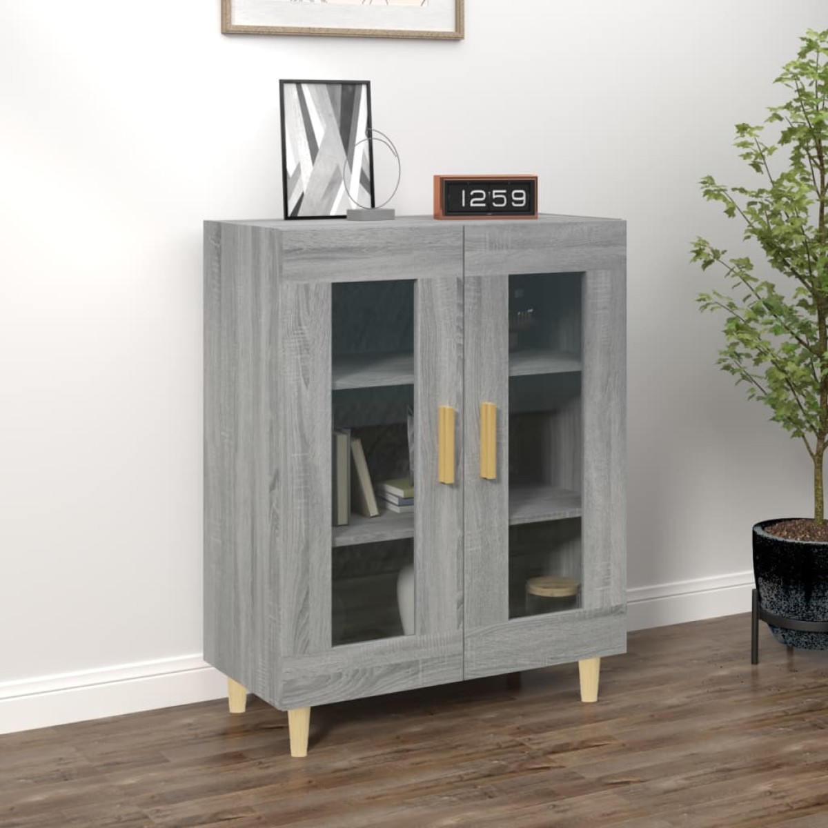 vidaXL Ντουλάπι Γκρι Sonoma 69,5 x 34 x 90 εκ. από Επεξεργασμένο Ξύλο