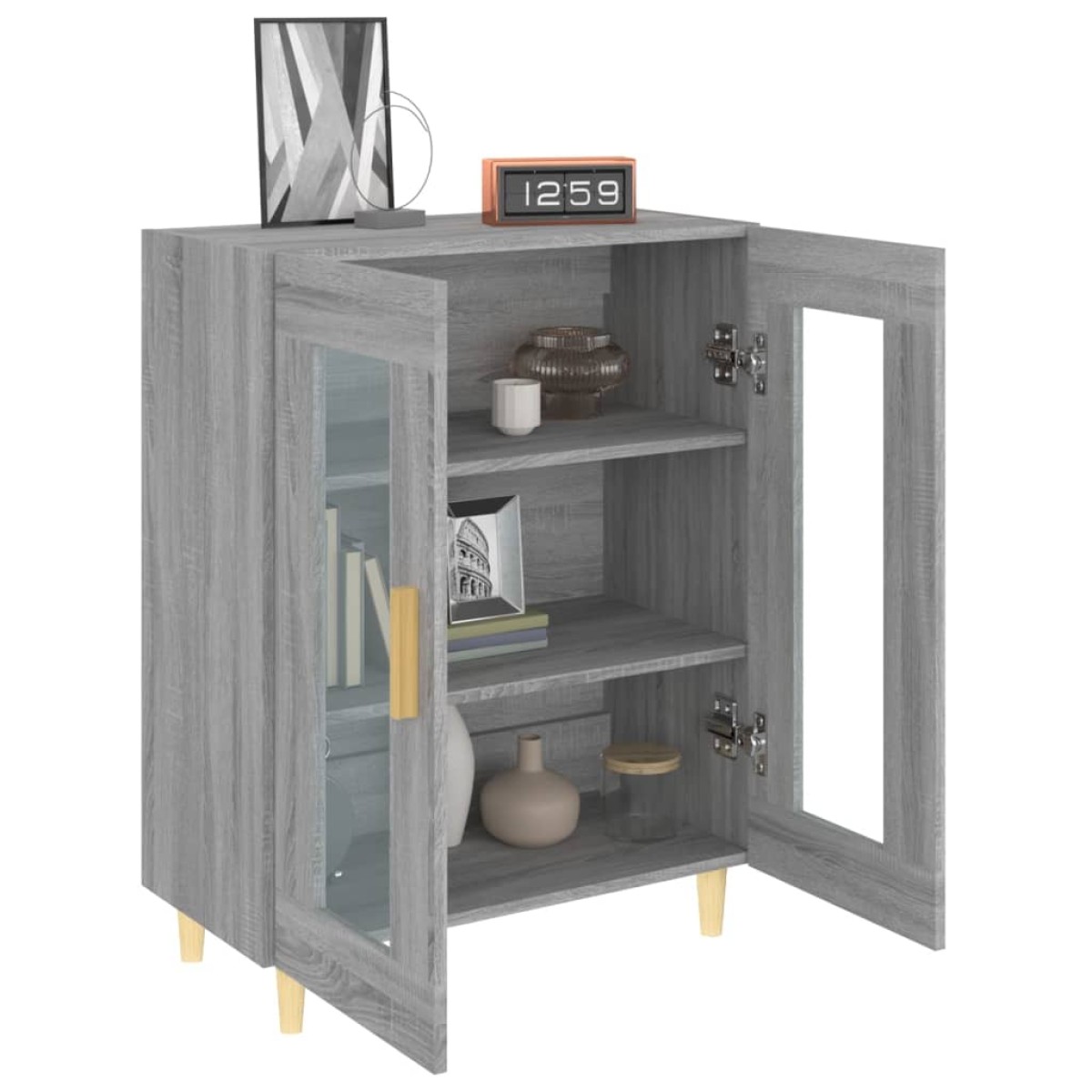 vidaXL Ντουλάπι Γκρι Sonoma 69,5 x 34 x 90 εκ. από Επεξεργασμένο Ξύλο