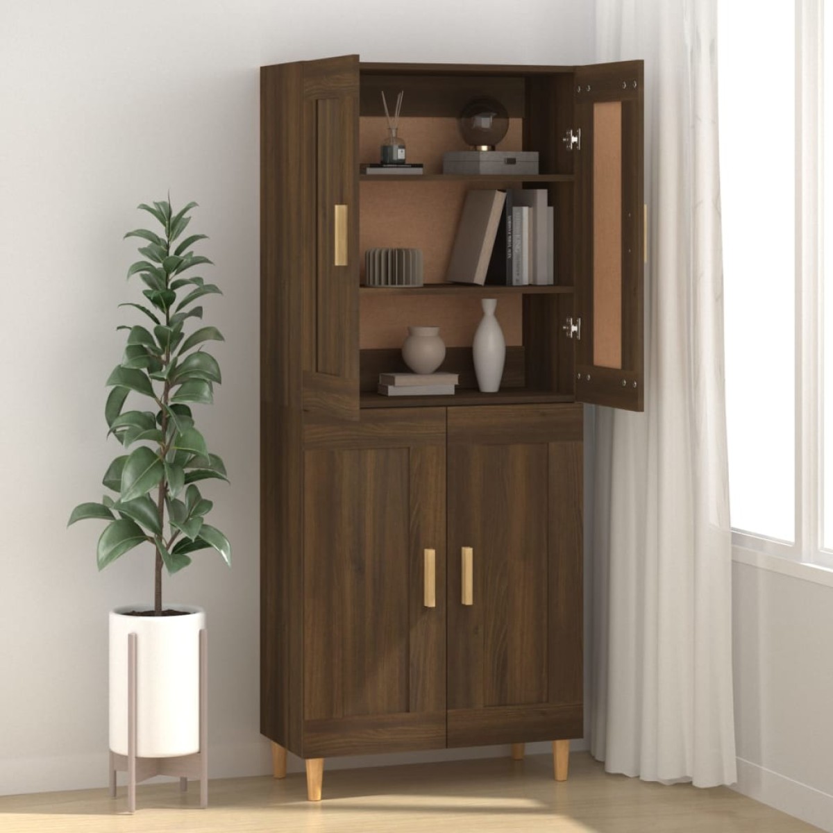 vidaXL Ντουλάπι Καφέ Δρυς 69,5 x 34 x 90 εκ. από Επεξεργασμένο Ξύλο