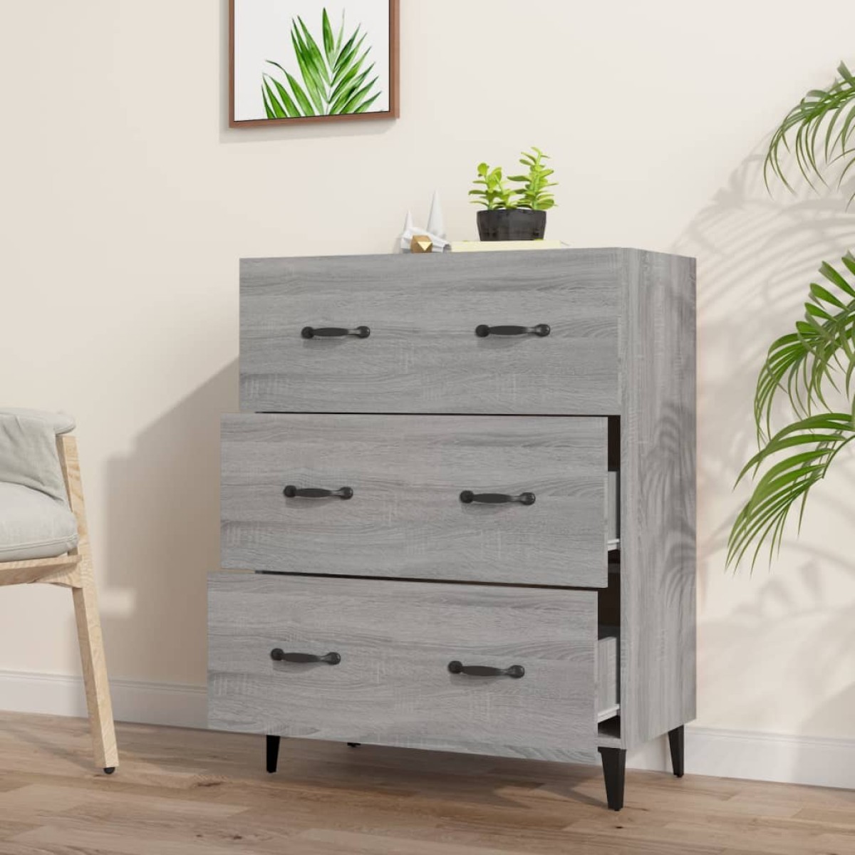 vidaXL Ντουλάπι Γκρι Sonoma 69,5 x 34 x 90 εκ. από Επεξεργασμένο Ξύλο