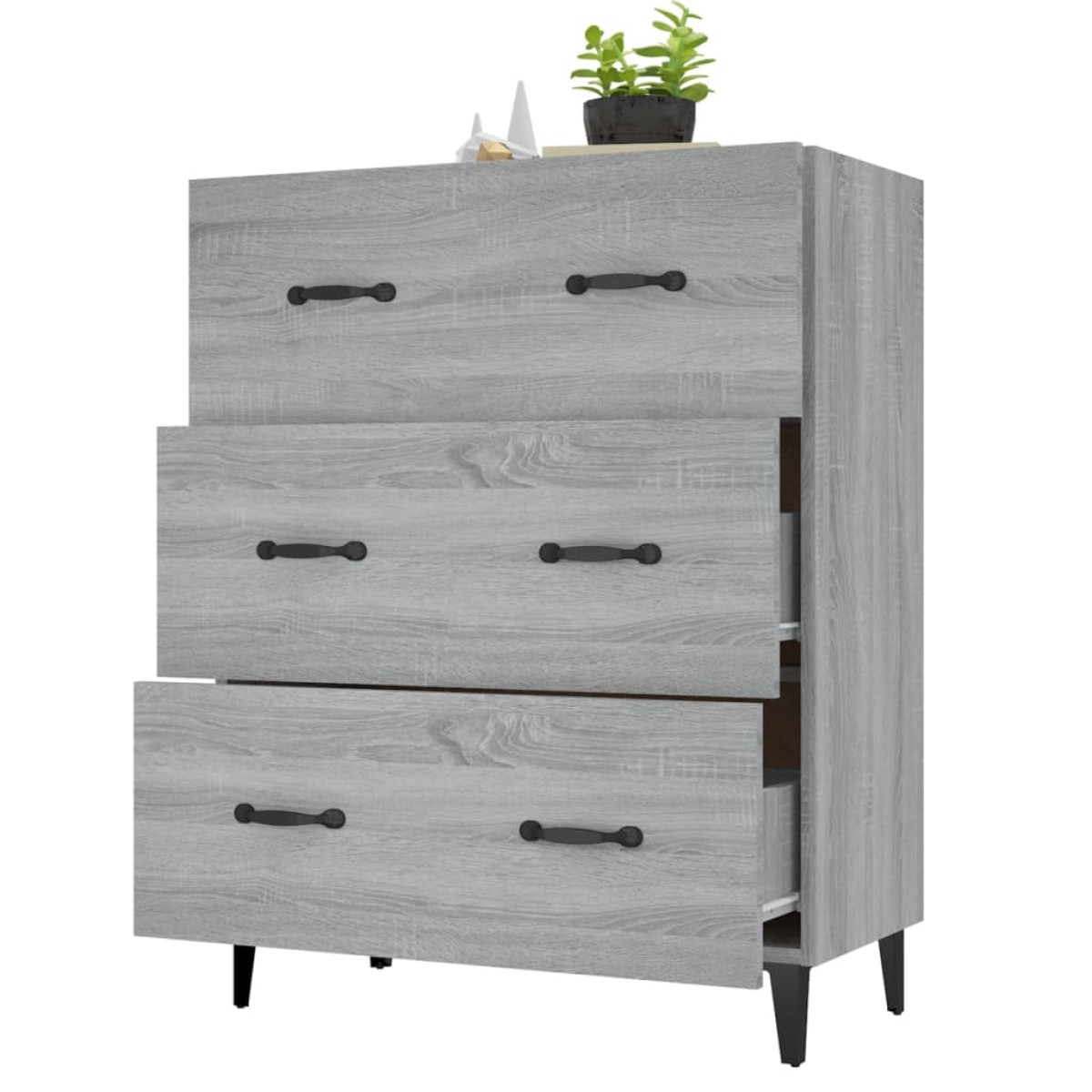 vidaXL Ντουλάπι Γκρι Sonoma 69,5 x 34 x 90 εκ. από Επεξεργασμένο Ξύλο