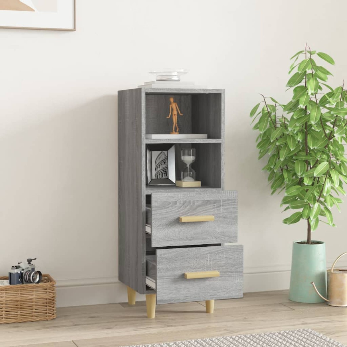 vidaXL Ντουλάπι Γκρι Sonoma 34,5x34x90 εκ. από Επεξεργασμένο Ξύλο