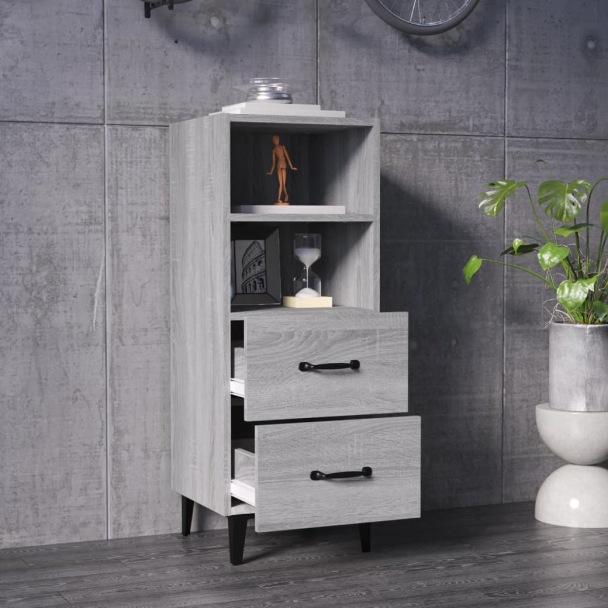 vidaXL Ντουλάπι Γκρι Sonoma 34,5x34x90 εκ. από Επεξεργασμένο Ξύλο