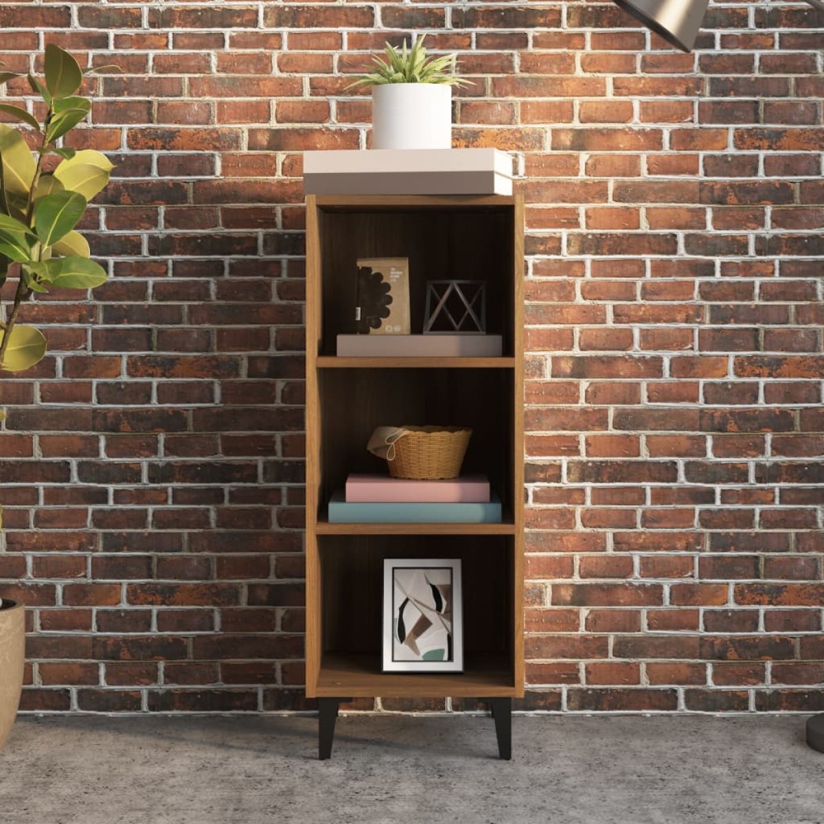 vidaXL Ντουλάπι Καφέ Δρυς 34,5x32,5x90 εκ. Επεξεργασμένο Ξύλο