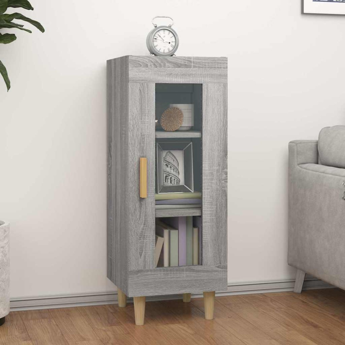 vidaXL Ντουλάπι Γκρι Sonoma 34,5x34x90 εκ. από Επεξεργασμένο Ξύλο