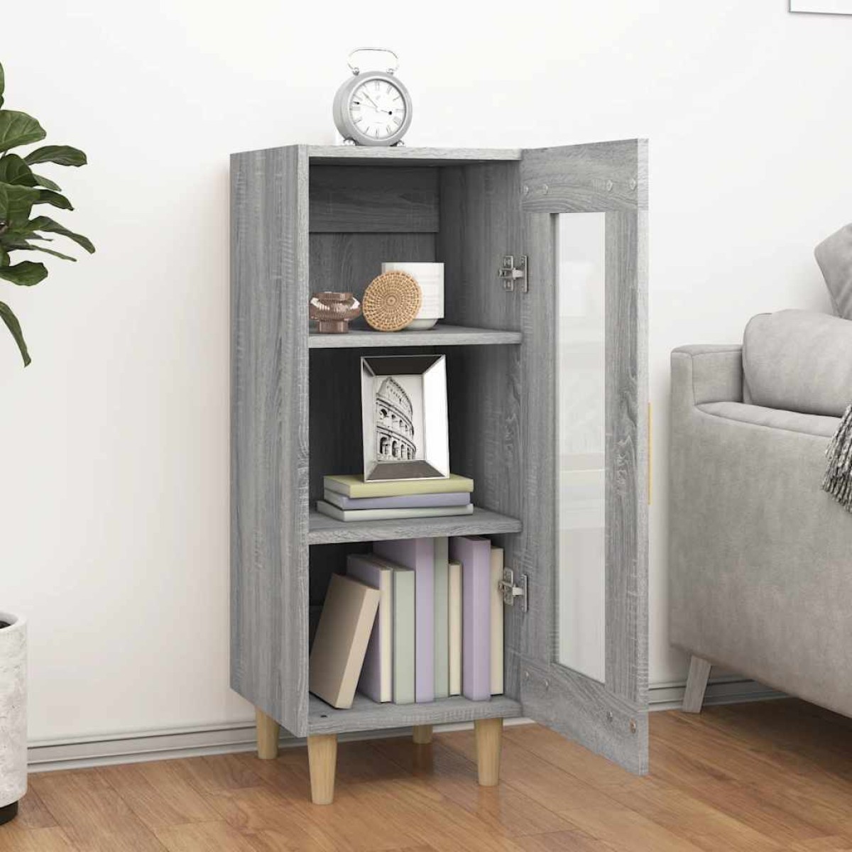 vidaXL Ντουλάπι Γκρι Sonoma 34,5x34x90 εκ. από Επεξεργασμένο Ξύλο