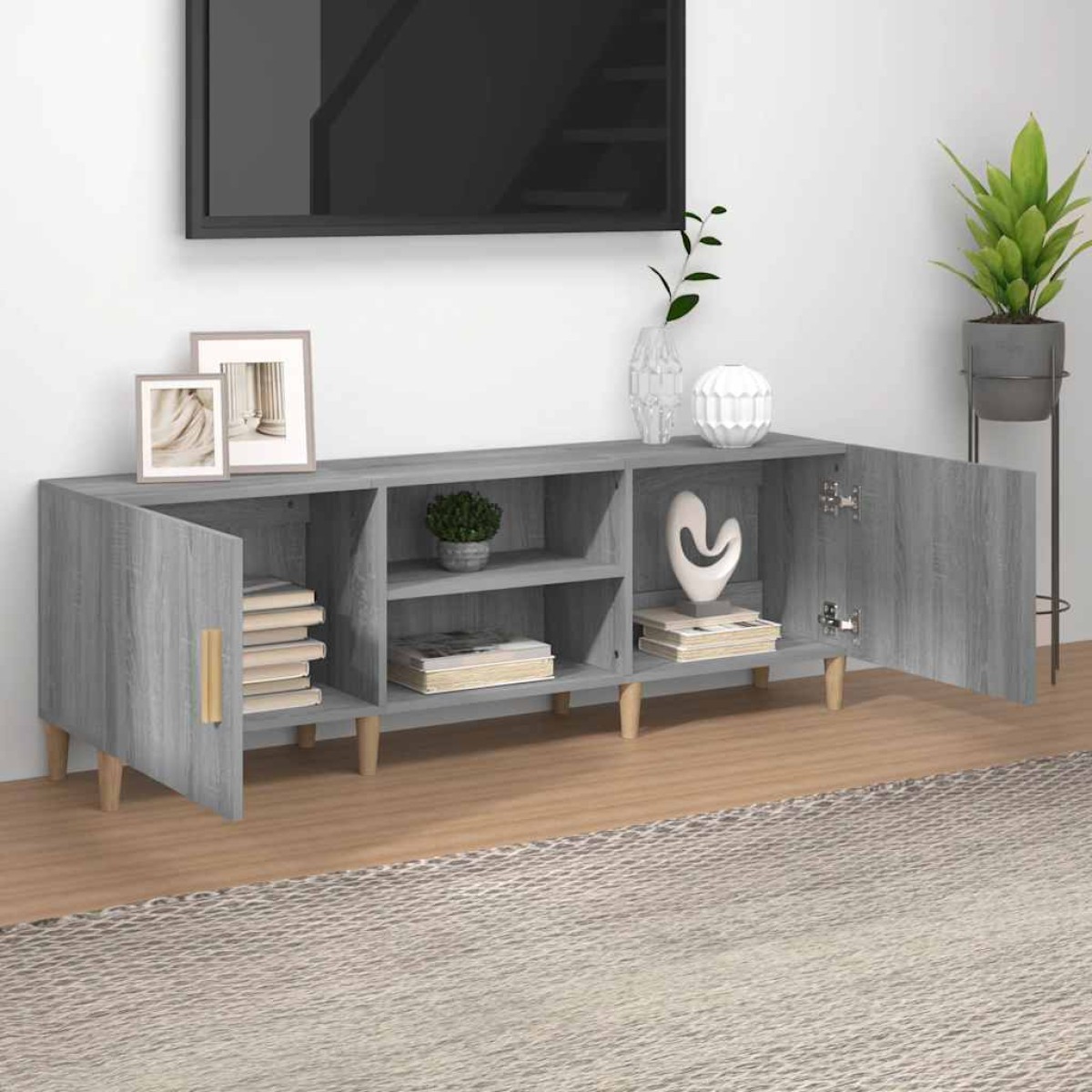 vidaXL Έπιπλο Τηλεόρασης Γκρι Sonoma 150x30x50 εκ. από Επεξεργ. Ξύλο