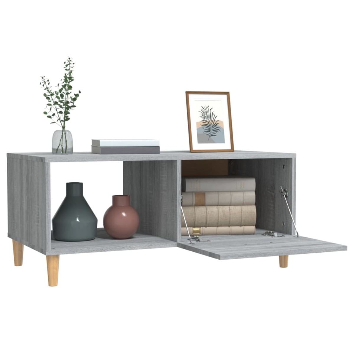 vidaXL Τραπεζάκι Σαλονιού Γκρι Sonoma 89,5x50x40εκ. Επεξεργασμένο Ξύλο