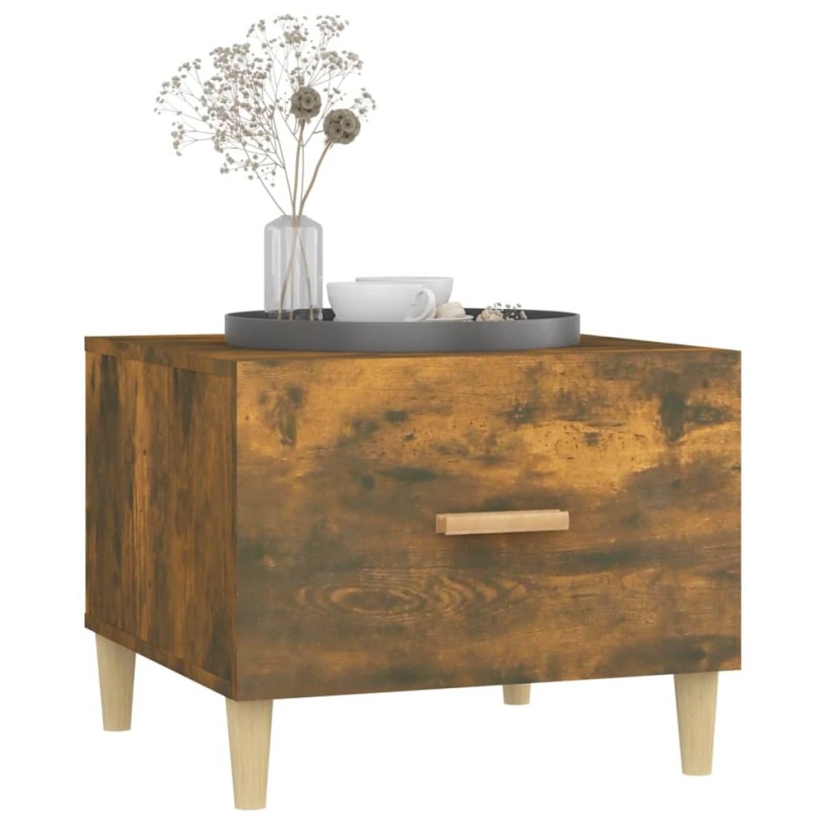vidaXL Τραπεζάκια Σαλονιού 2 τεμ Καπνιστή Oak 50x50x40 εκ Επεξ. Ξύλο