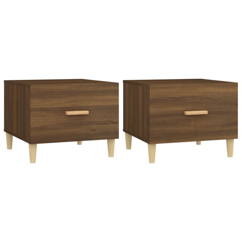 vidaXL Τραπεζάκια Σαλονιού 2 τεμ Brown Oak 50x50x40 εκ Επεξ. Ξύλο