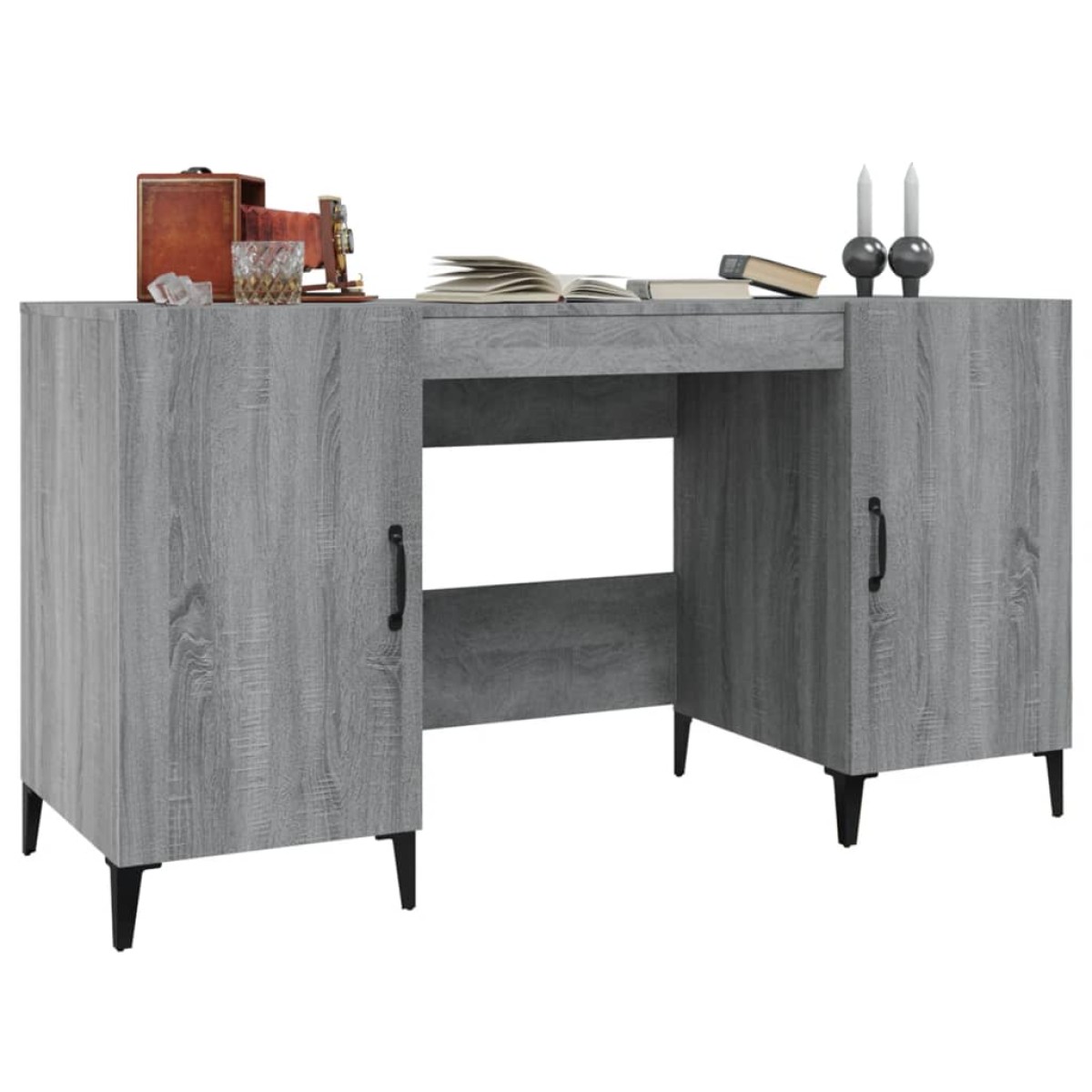 vidaXL Γραφείο Γκρι Sonoma 140x50x75 εκ. από Επεξεργασμένο Ξύλο