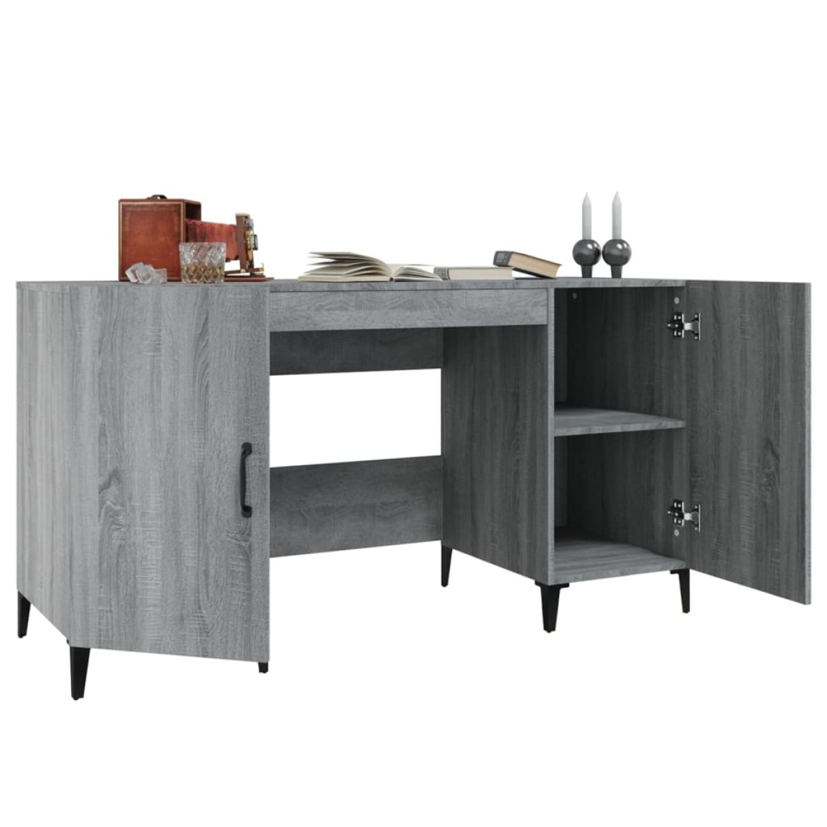 vidaXL Γραφείο Γκρι Sonoma 140x50x75 εκ. από Επεξεργασμένο Ξύλο