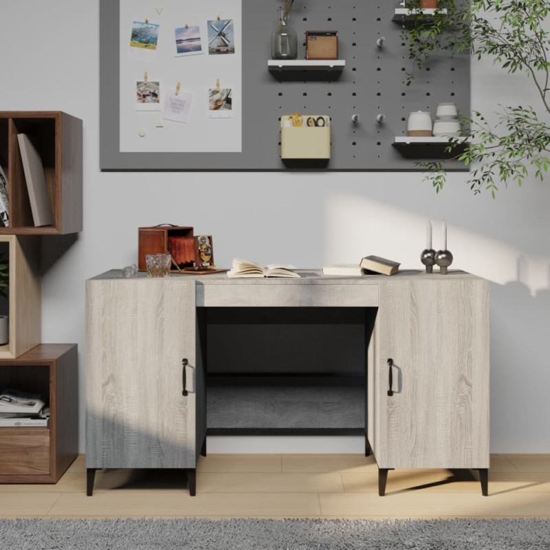 vidaXL Γραφείο Γκρι Sonoma 140x50x75 εκ. από Επεξεργασμένο Ξύλο