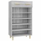 vidaXL Παπουτσοθήκη Γκρι Sonoma 60x35x105 εκ. από Επεξεργασμένο Ξύλο