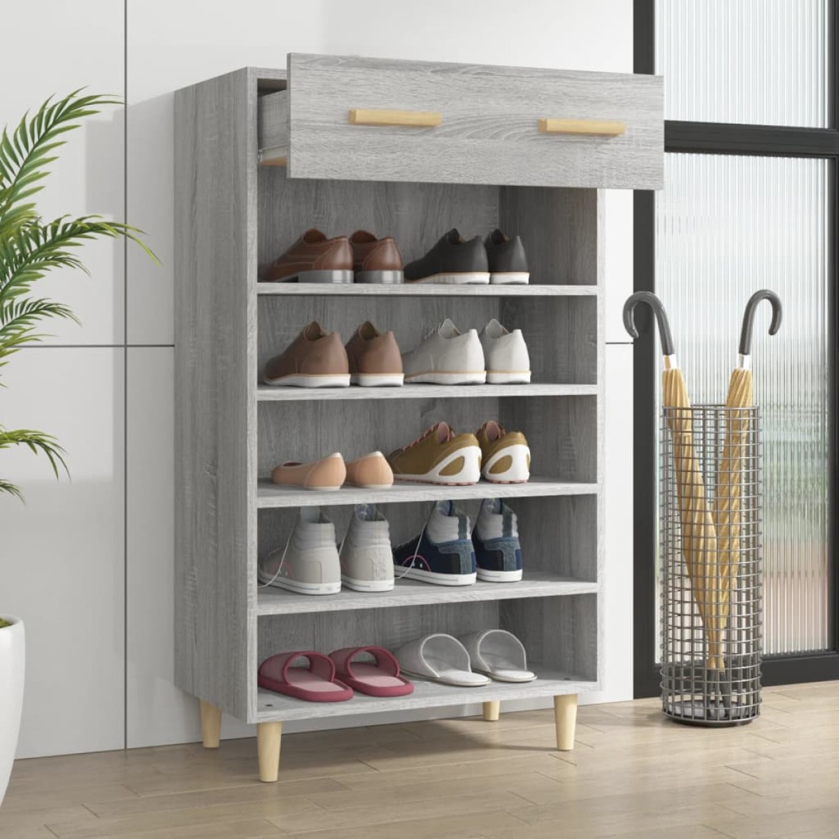 vidaXL Παπουτσοθήκη Γκρι Sonoma 60x35x105 εκ. από Επεξεργασμένο Ξύλο