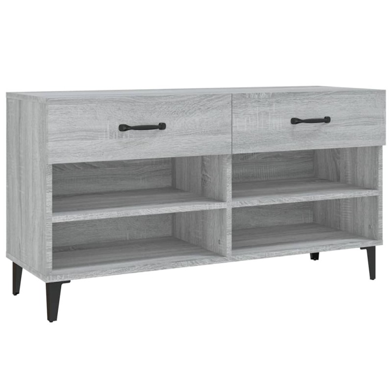 vidaXL Παπουτσοθήκη Γκρι Sonoma 102x35x55 εκ. από Επεξεργασμένο Ξύλο