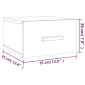 vidaXL Κομοδίνο Επιτοίχιο Καπνιστή Δρυς 35 x 35 x 20 εκ.