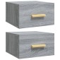 vidaXL Κομοδίνα Επιτοίχια 2 τεμ. Γκρι Sonoma 35 x 35 x 20 εκ.