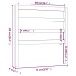 vidaXL Κεφαλάρι Κρεβατιού Γκρι 96 x 4 x 100 εκ. από Μασίφ Ξύλο Πεύκου