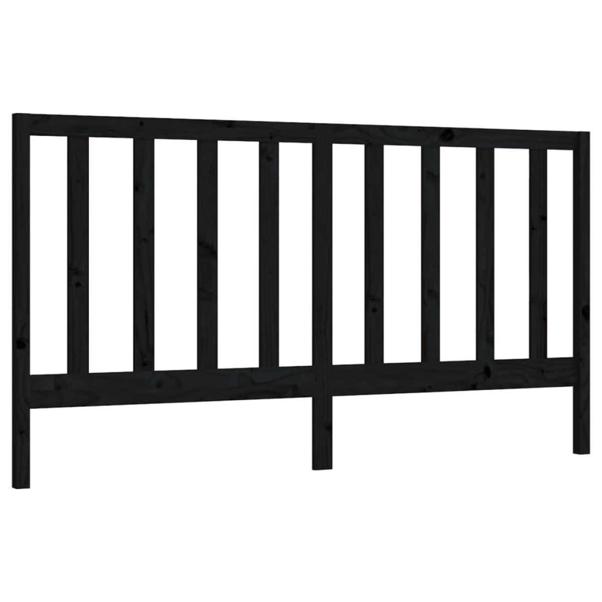 vidaXL Κεφαλάρι Κρεβατιού Μαύρο 186 x 4 x 100 εκ. Μασίφ Ξύλο Πεύκου